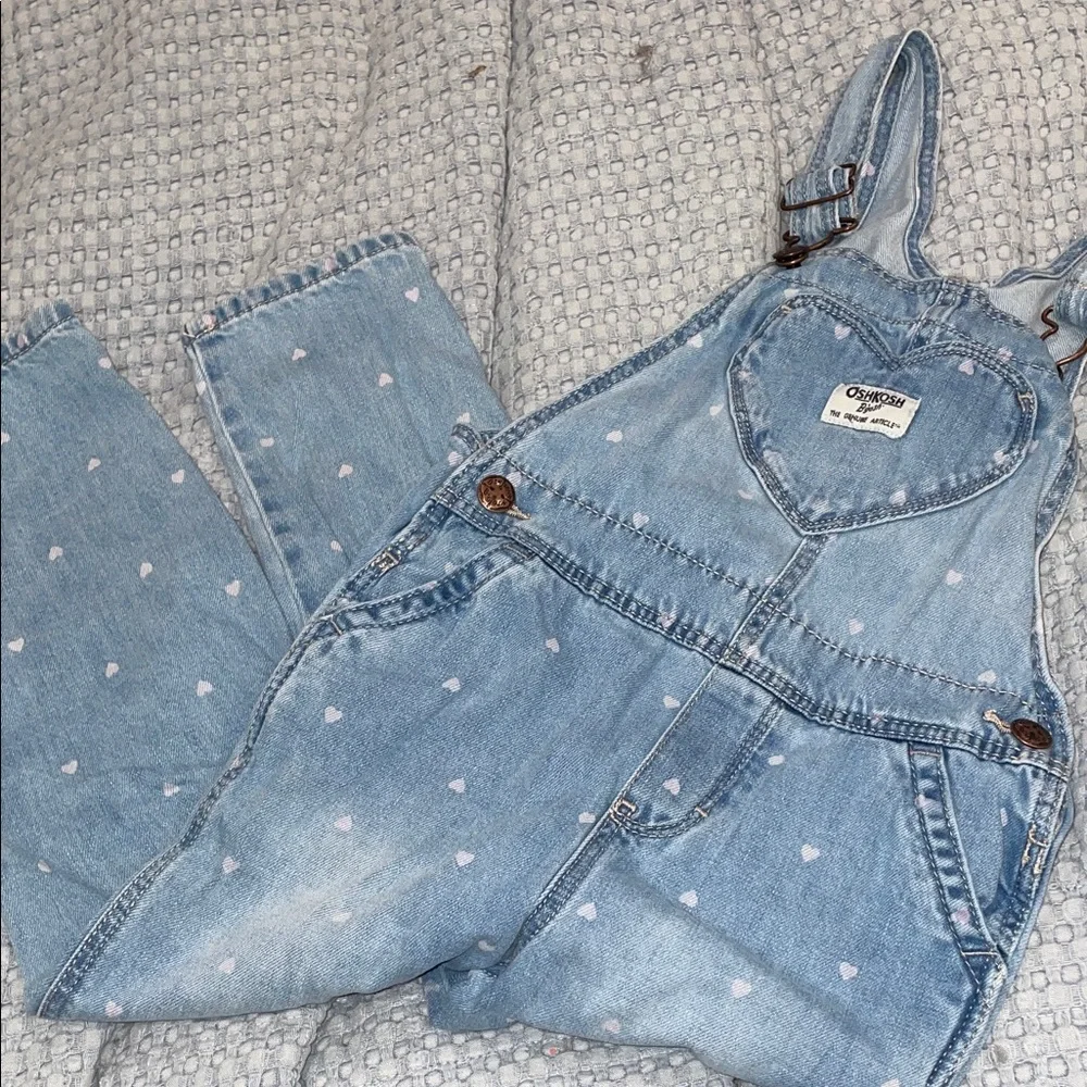 OshKosh B'gosh Denim Overalls with Heart Pattern